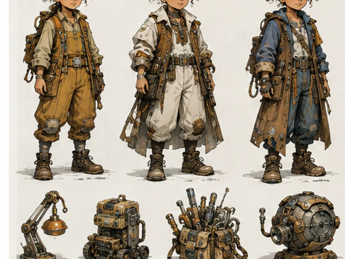 Original child inventor with clothing and gadget options