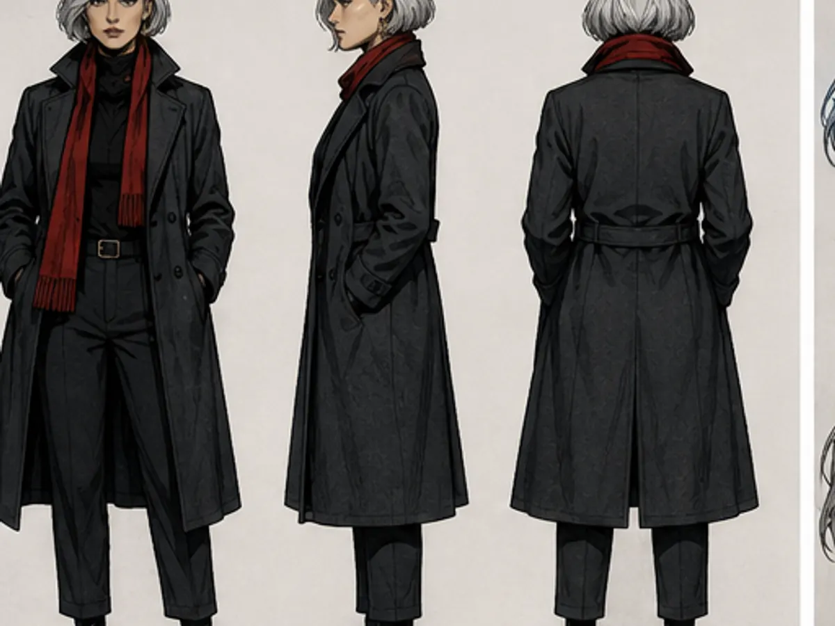 Front, side and back views of the same detective