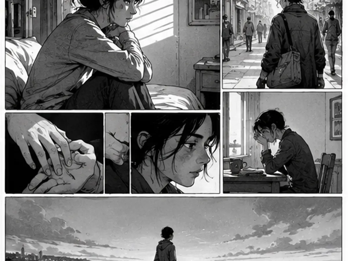 Black-and-white independent drama comic page