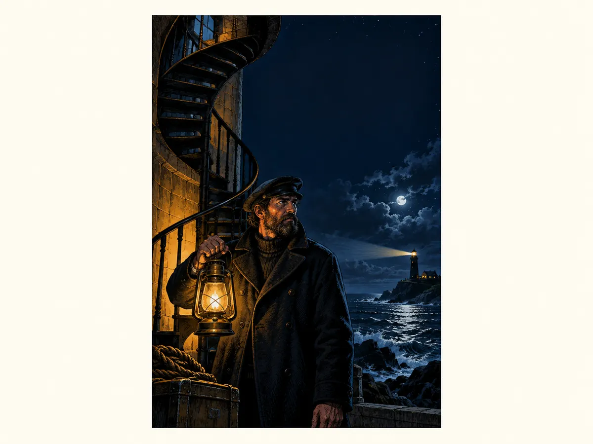 Original lighthouse mystery cover with open space for a title