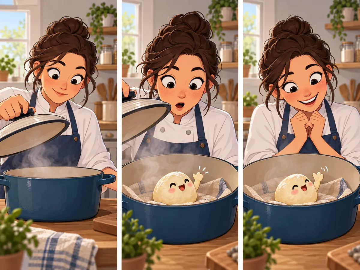 Un cocinero descubre una pequeña criatura de masa de pan