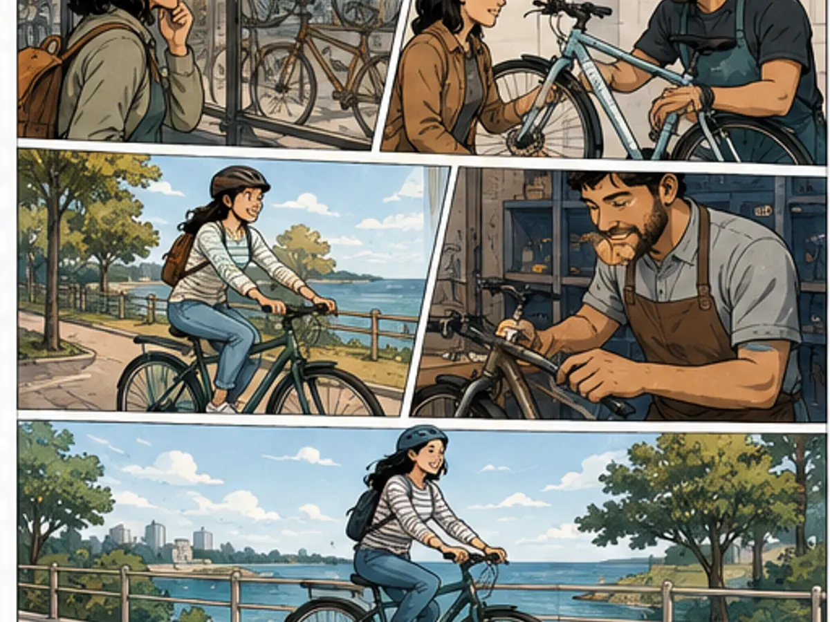 Customer and bicycle mechanic across a service journey