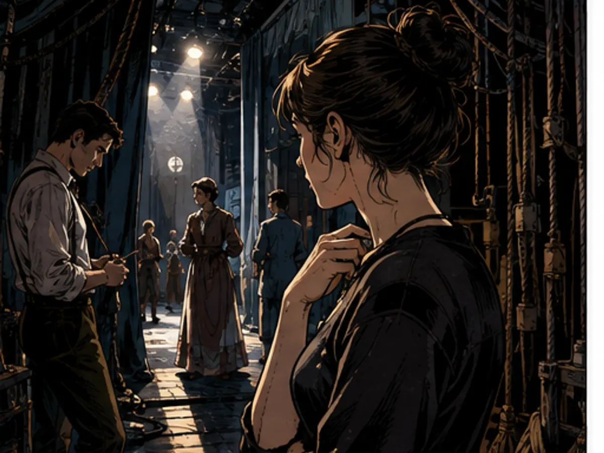 Actors waiting backstage during a play