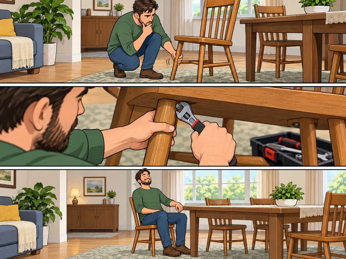Comic carousel study: inspect, repair and reuse a chair