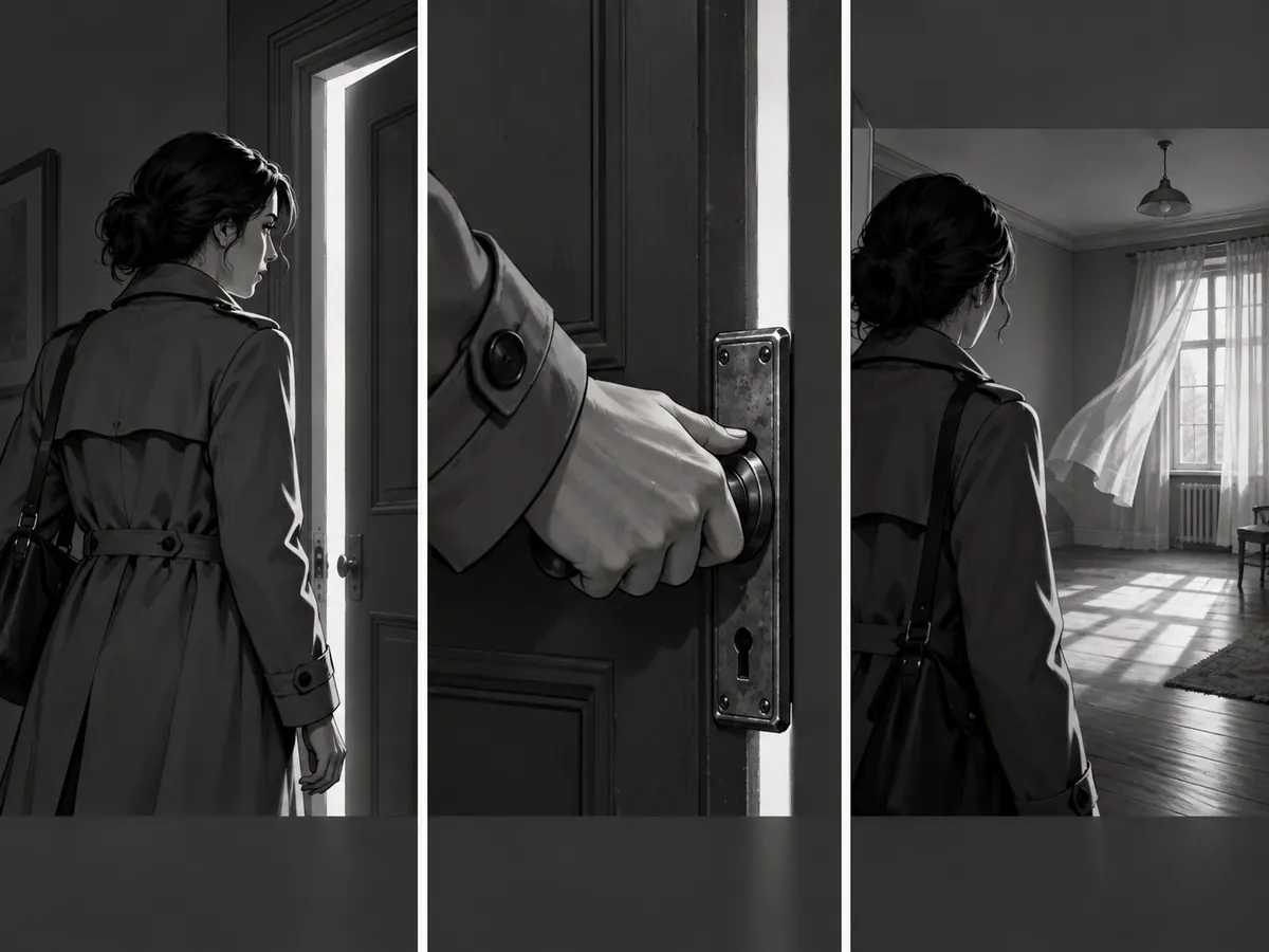 Detective opens a doorway into an empty room